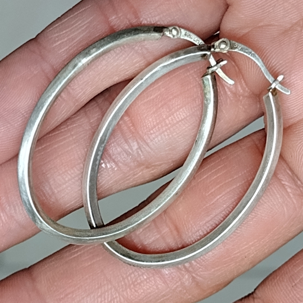 Sterling silver hoops